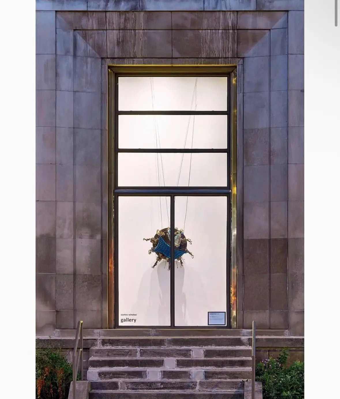The work installed at Stantec Window Gallery, seen from the street